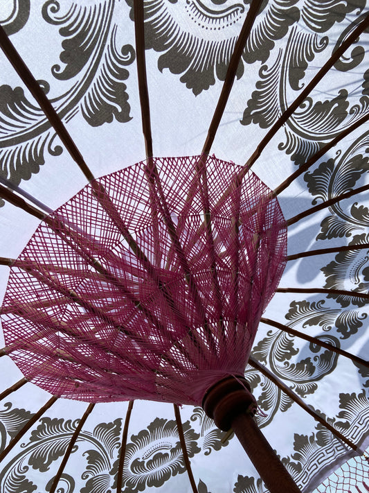 Bali Collection - Pink,  White & gold  - 2 meters wide