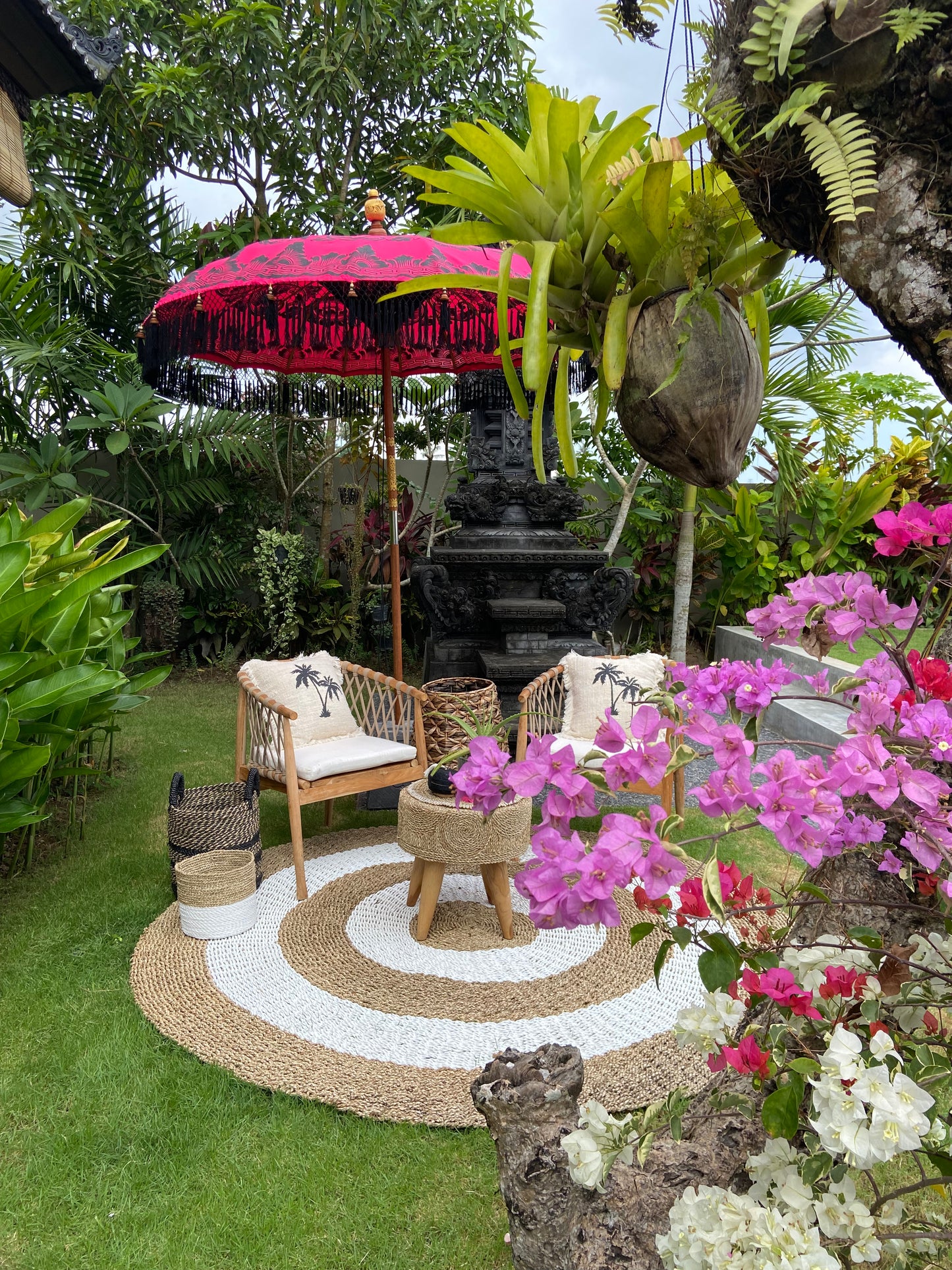 Bali Collection - Magenta & Black - 2 meters wide