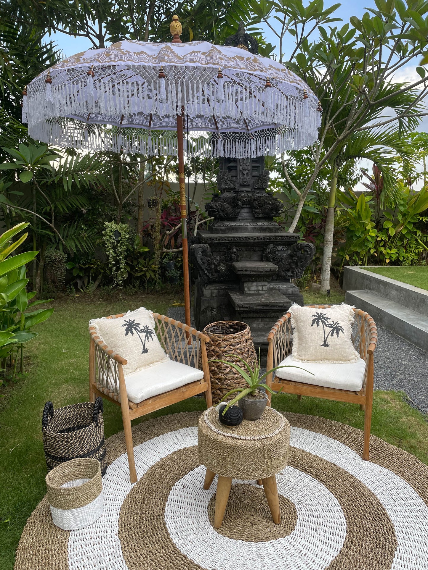 Bali Collection - White & Gold  - 2 meters wide