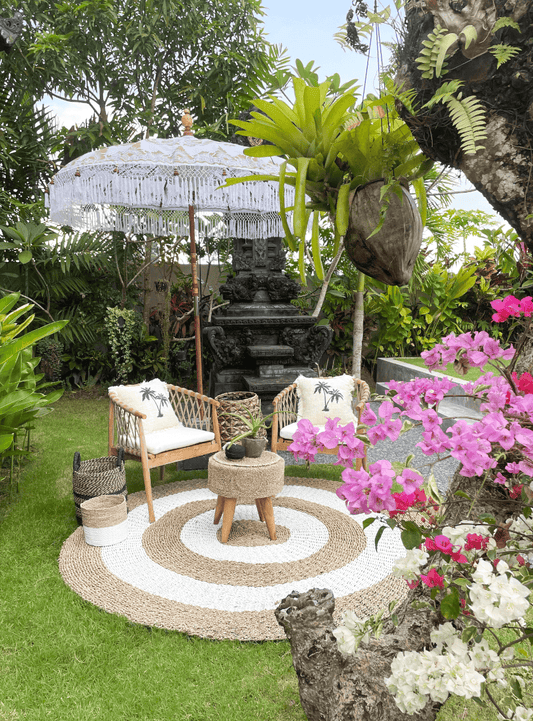 Bali Collection - White & Gold  - 2 meters wide